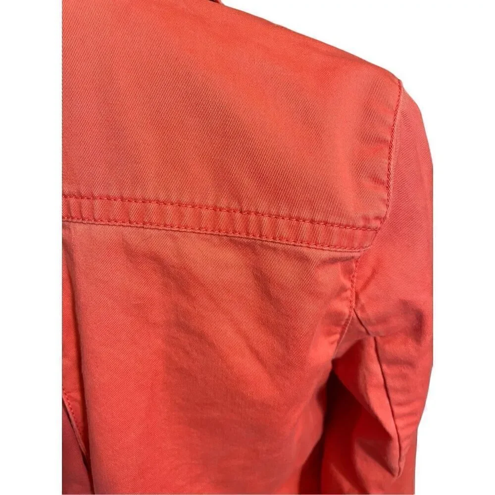 Eddie Bauer Legend Wash Coral Button Down Long Sleeve Utility Style Jacket Size